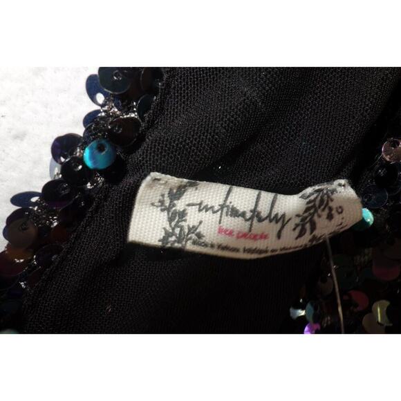 NEW Free People Intimately Big Night Sequin Crop Top BLACK Women's Small - Picture 5 of 6